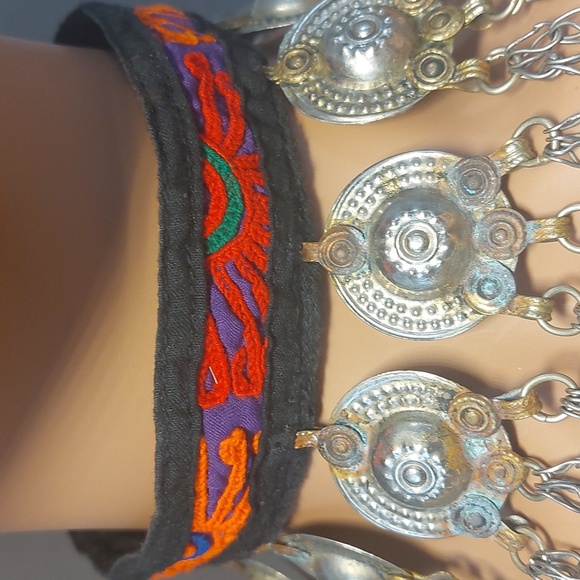 Vintage Kuchi tribal choker necklace Coin Belly Dancing - Picture 3 of 6